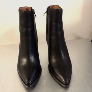 Black heeled leather boots- like new!